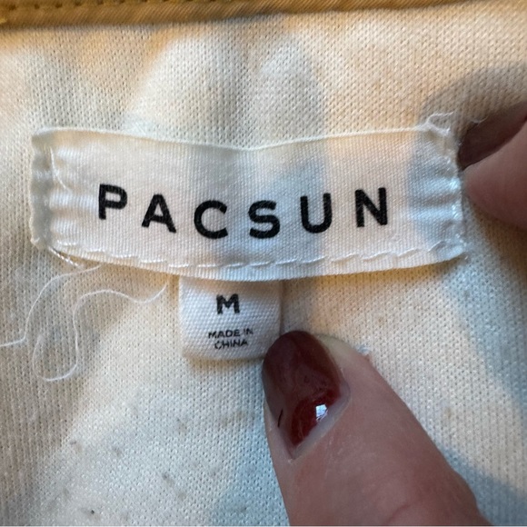 PacSun Men’s Cream and Tan Sherpa Jacket - Picture 2 of 4